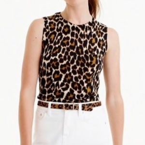 NWOT J.Crew Leopard Jackie Wool Sweater Shell XL